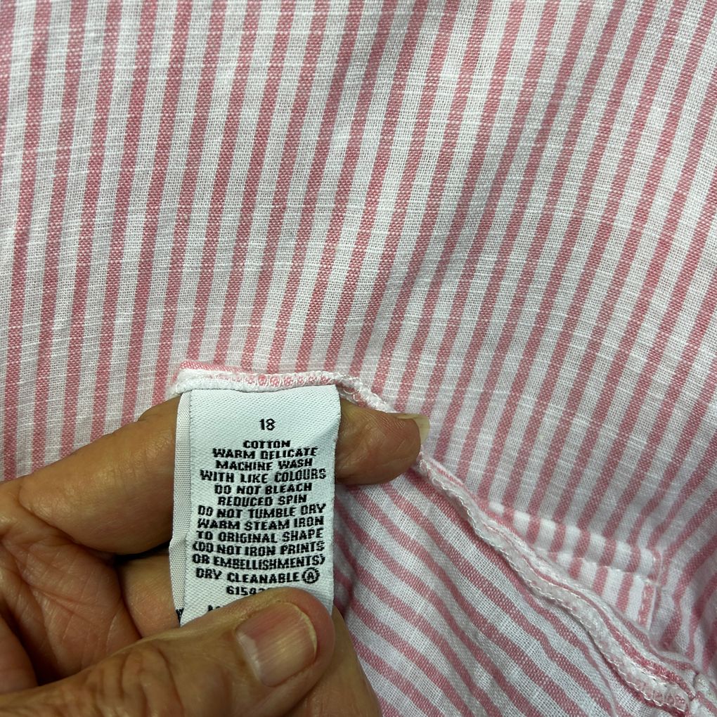 Target Pink Striped Cotton Shirt - Size 18