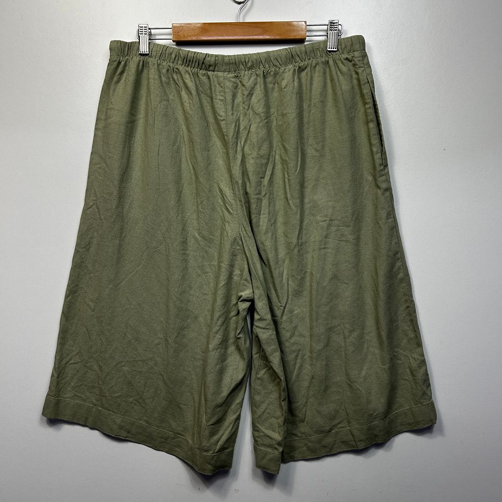 Anko Green Linen Cropped Pants - Size 16