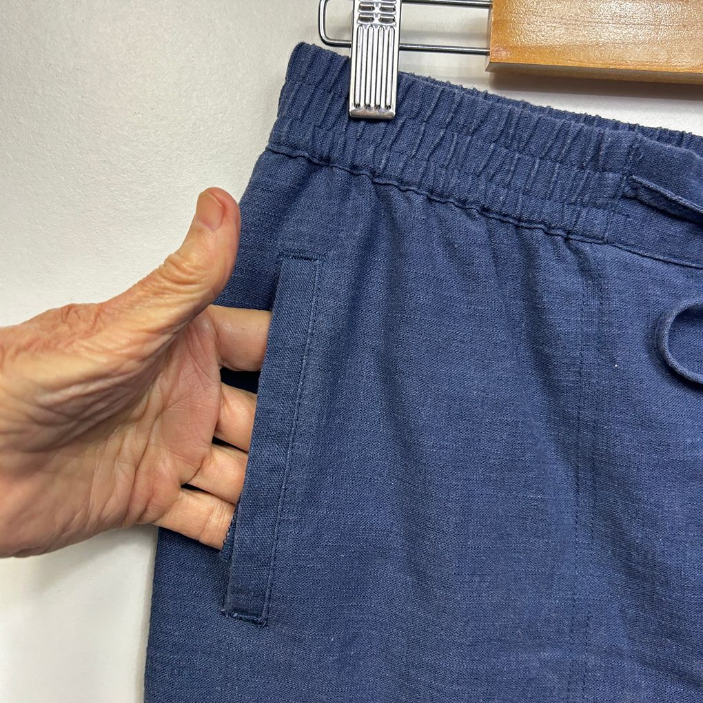 Millers Navy Linen Shorts - Size 14