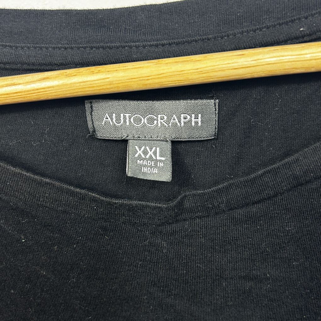 Autograph Black Cotton Print T-Shirt - Size 24/XXL