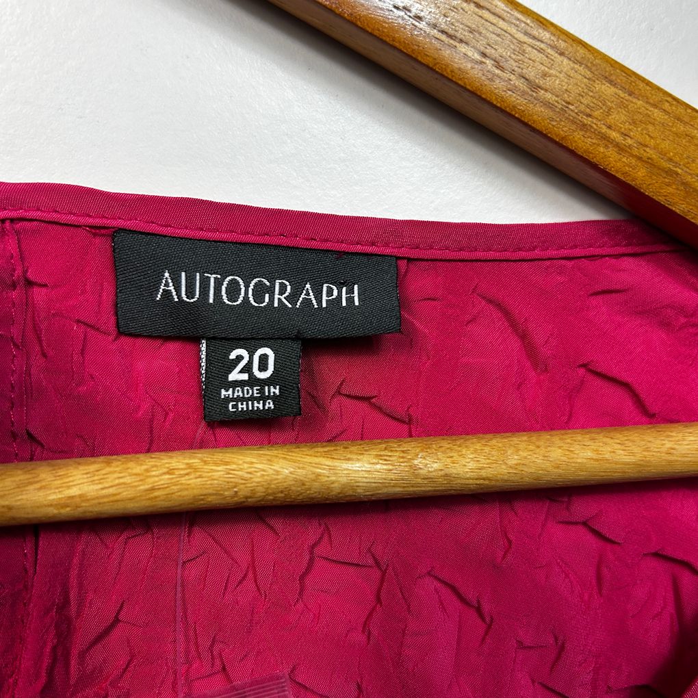 Autograph Pink Crinkle Textured Top - Size 20