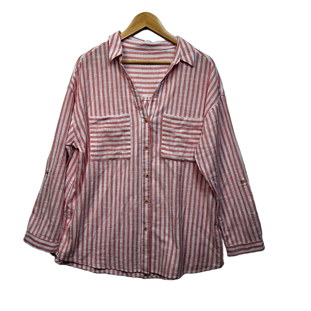Pink Striped Shirt - Size 18/20