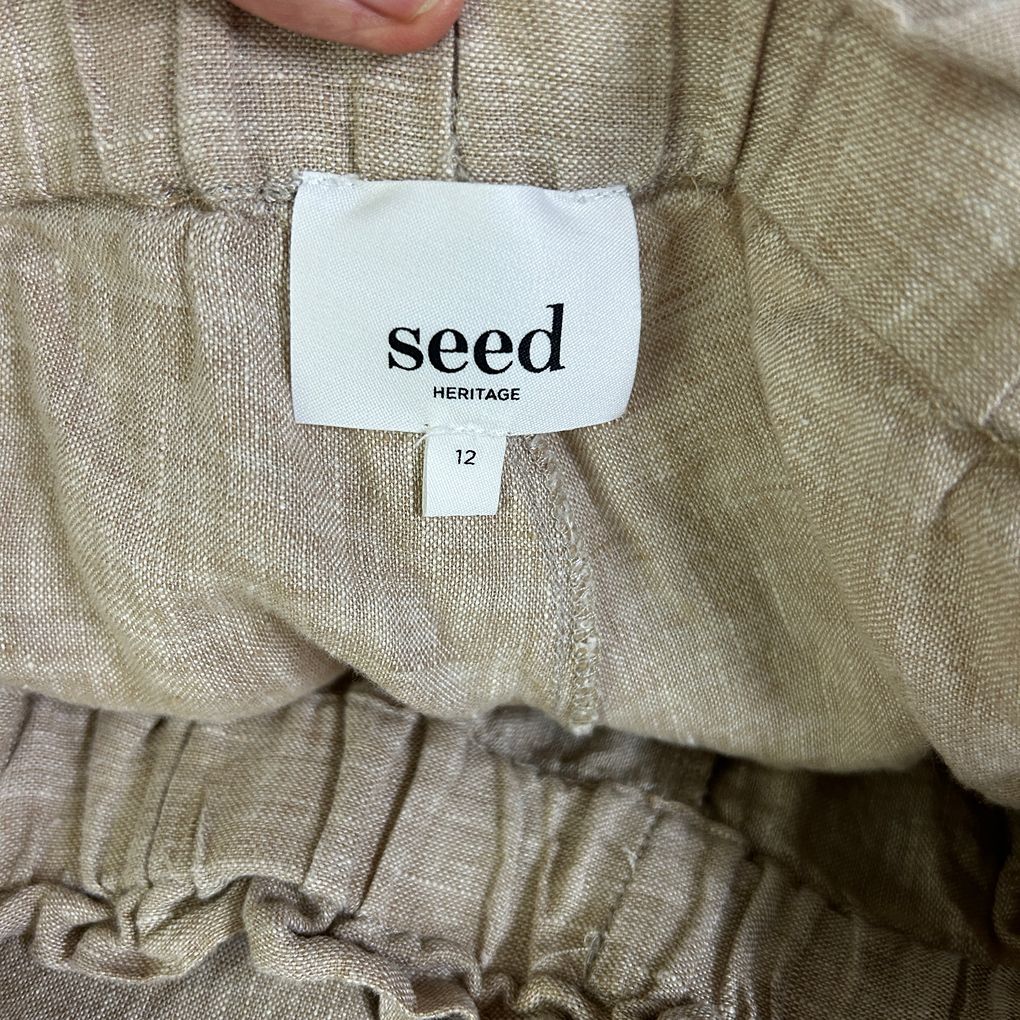 Seed Heritage Beige Linen Pants - Size 12