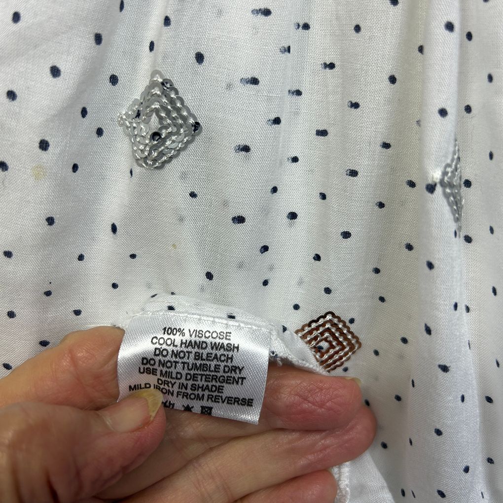 Lulasoul White Sequin Boho Top - Size 2X