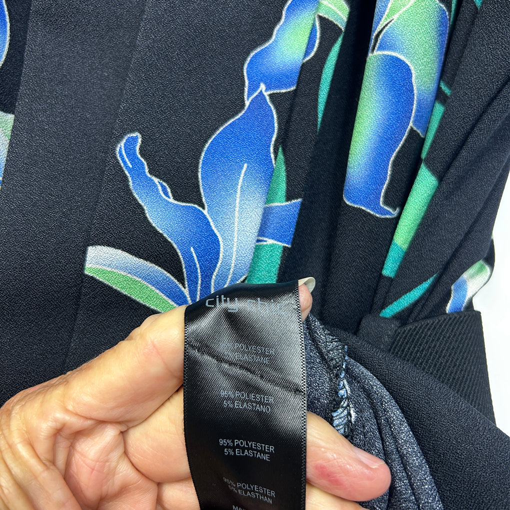 City Chic Black Floral Jumpsuit - Size 18/M
