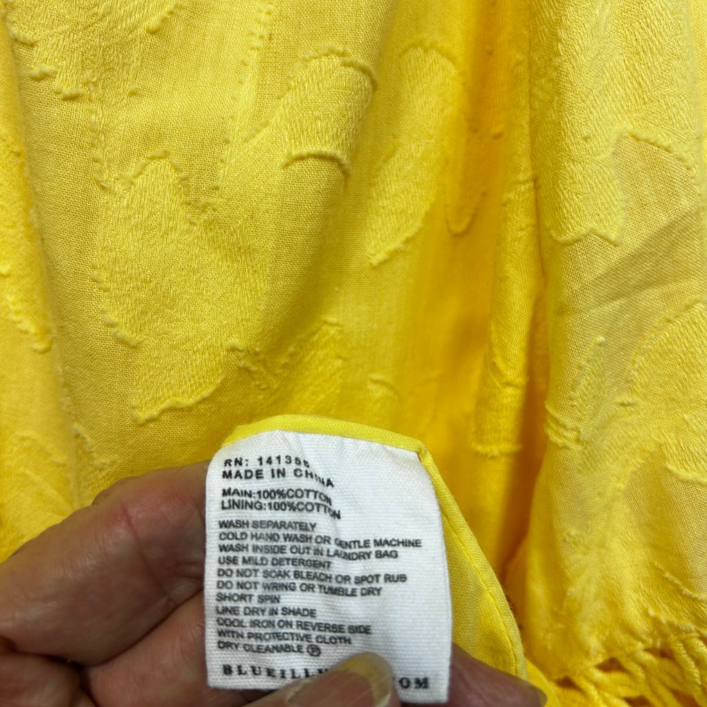 Blue Illusion Yellow Cotton Top - Size 2L