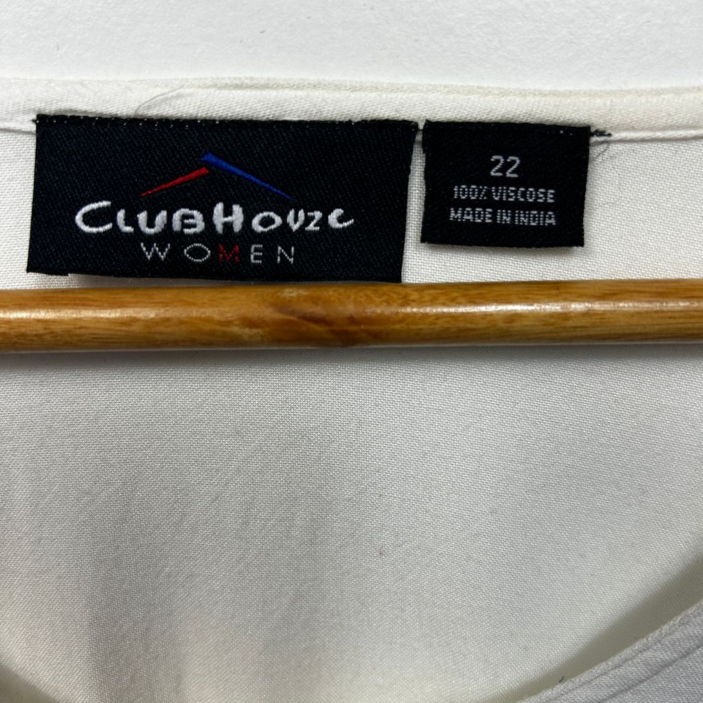 Clubhouse White Embroidered Boho Top - Size 22