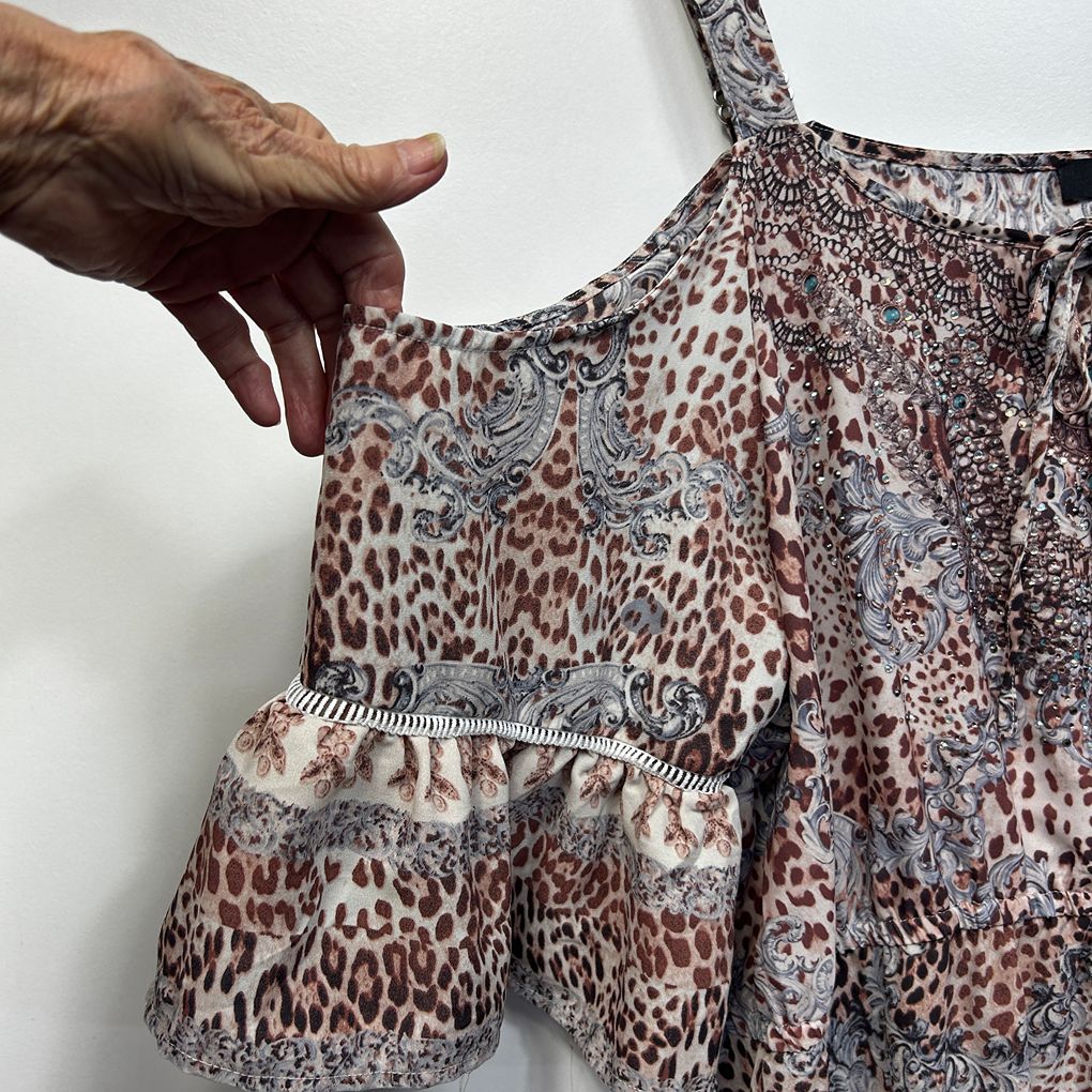 Beme Brown Animal Print Dress - Size 22