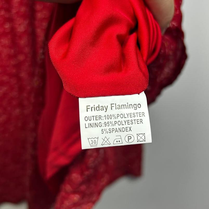 Friday Flamingo Red Floral Smocked Dress - Size 22/24/07