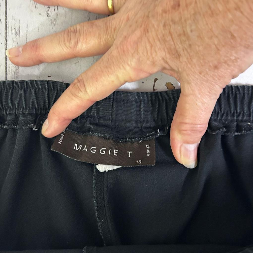 Maggie T Black Pants - Size 16