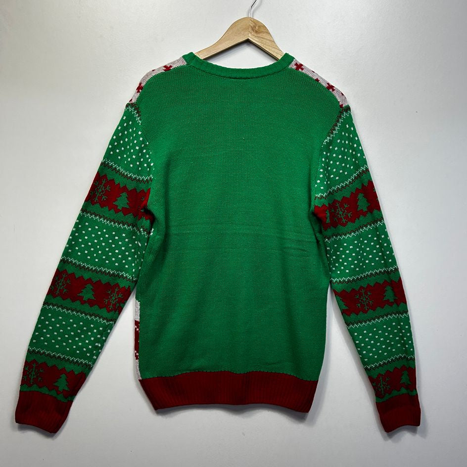 Peanuts Green Christmas Jumper - Size M/12