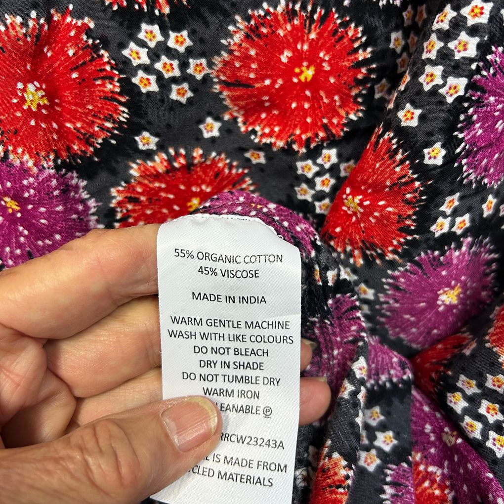 Regatta Black Floral Cotton Top - Size 22
