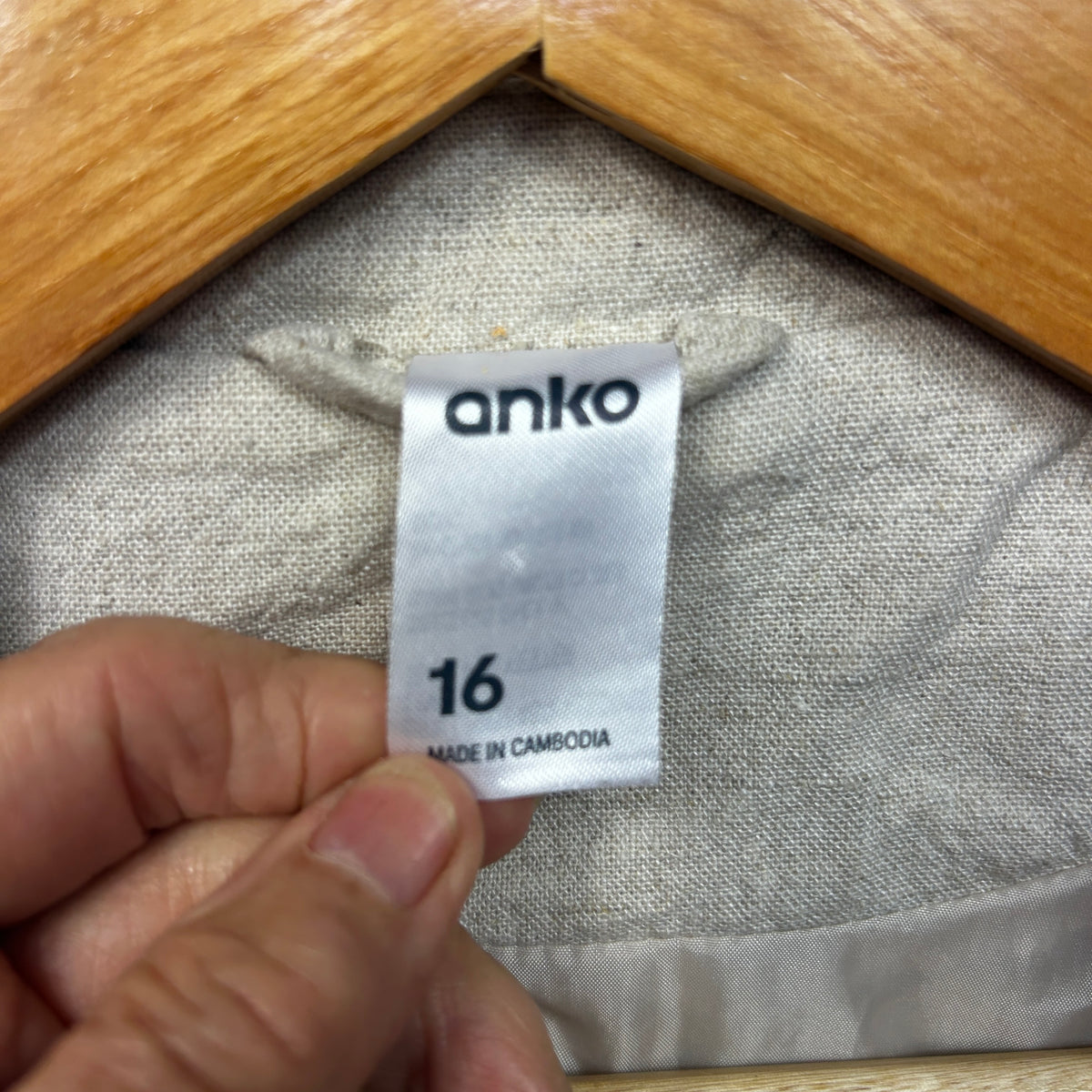 Anko Beige Linen Blazer Jacket - Size 16