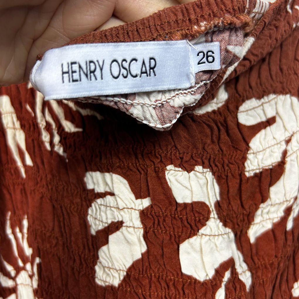 Henry Oscar Rust Floral Plus Size Dress - Size 22-26