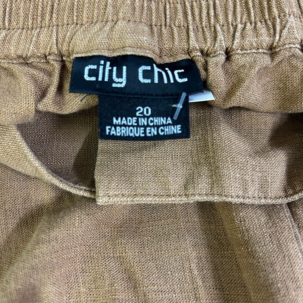 City Chic Brown Linen Pants - Size 20