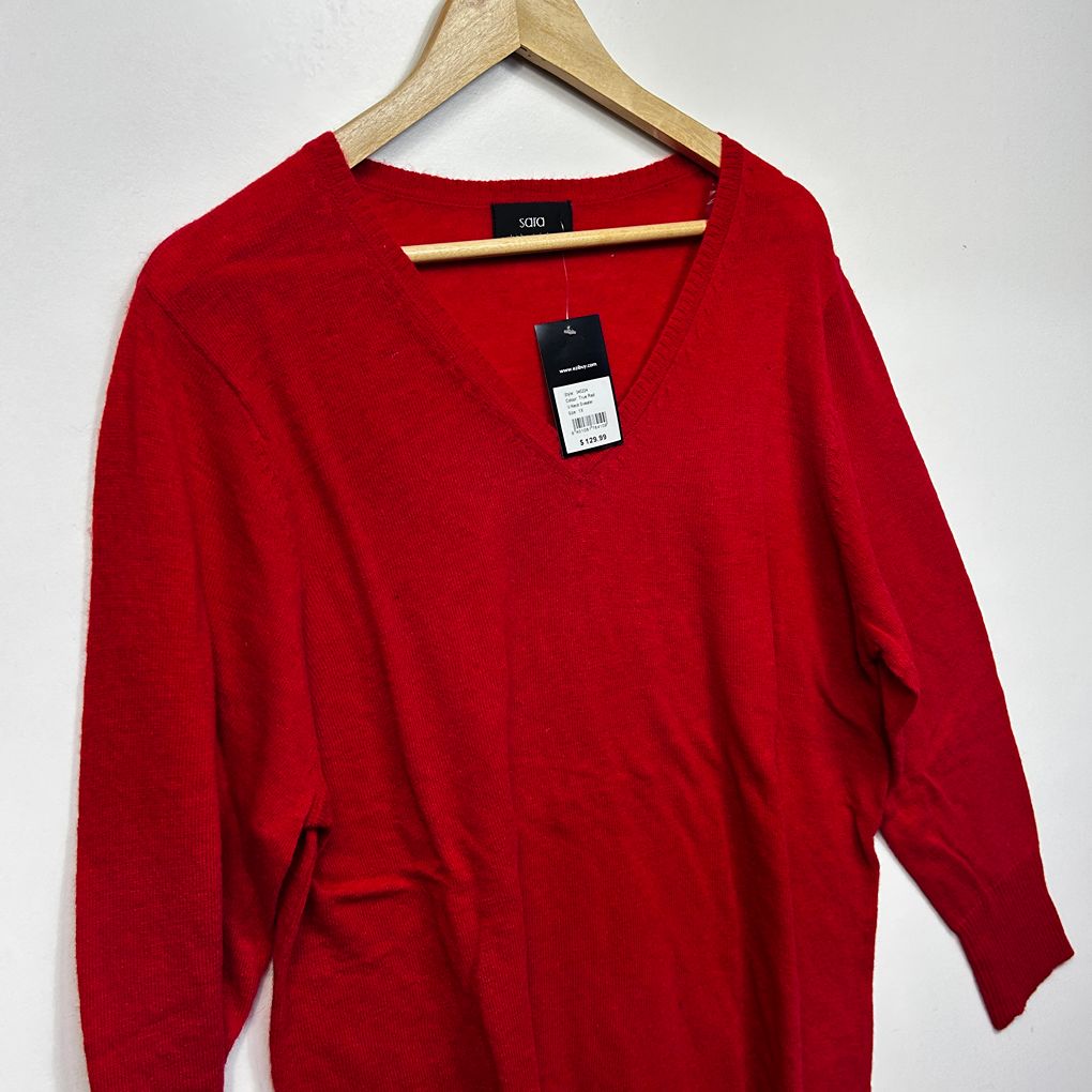 Sara Red Wool Blend Jumper - Size 1X RRP $129.99