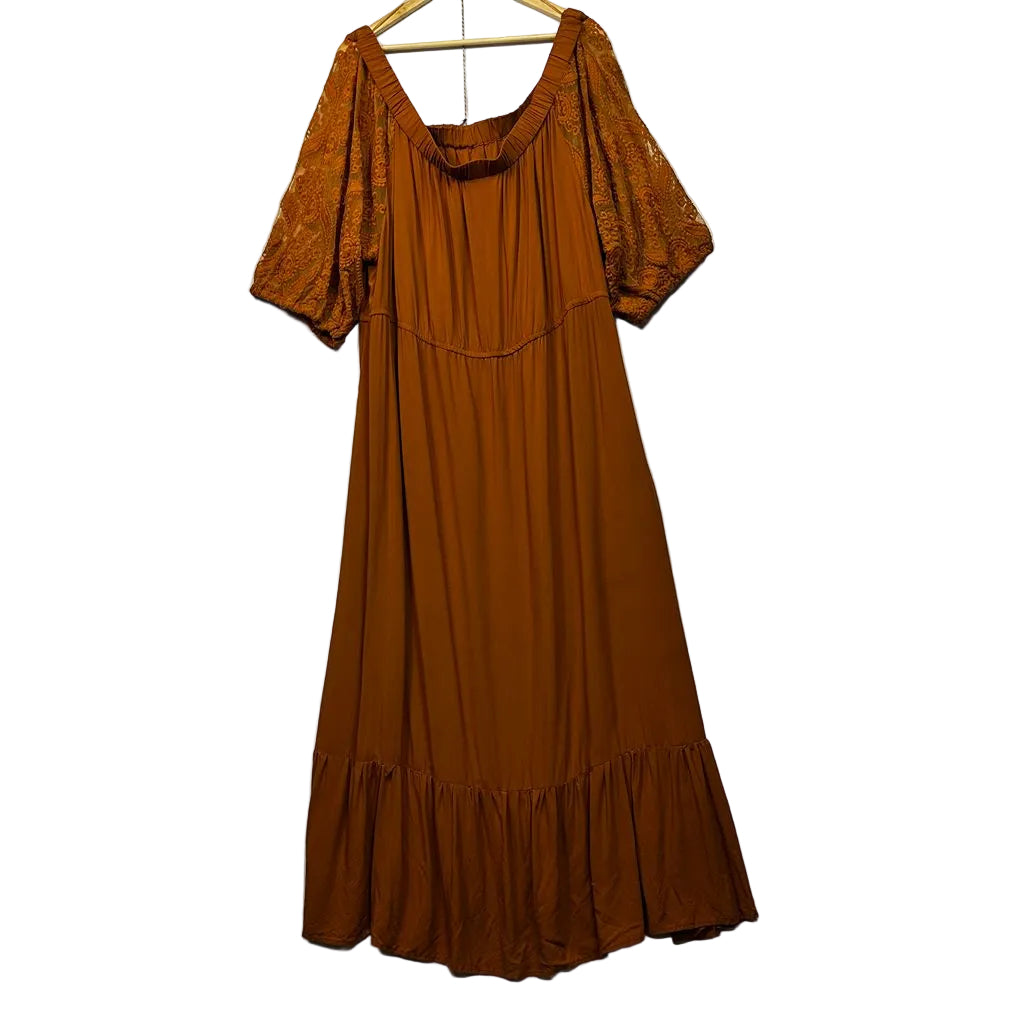 Autograph Lace Sleeve Plus Size Maxi Dress - Size 26