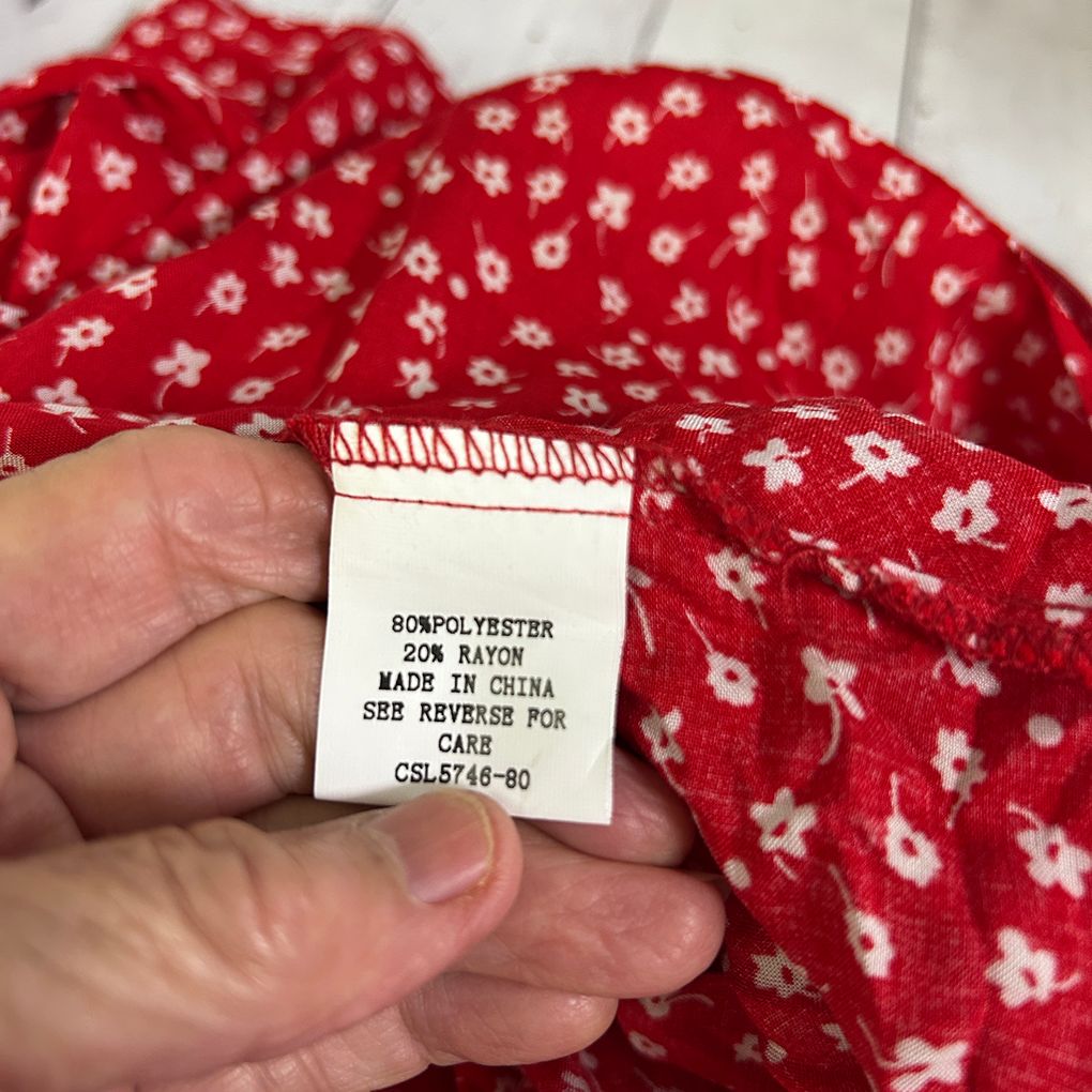 You + All Red Floral Asymmetric Skirt - Size 18