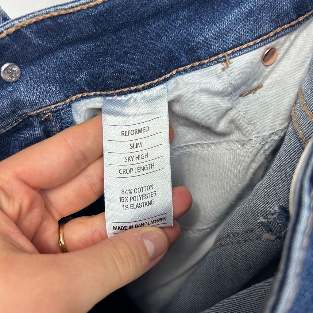 Just Jeans Blue Reformed Sky High Cropped Jeans - Size 18