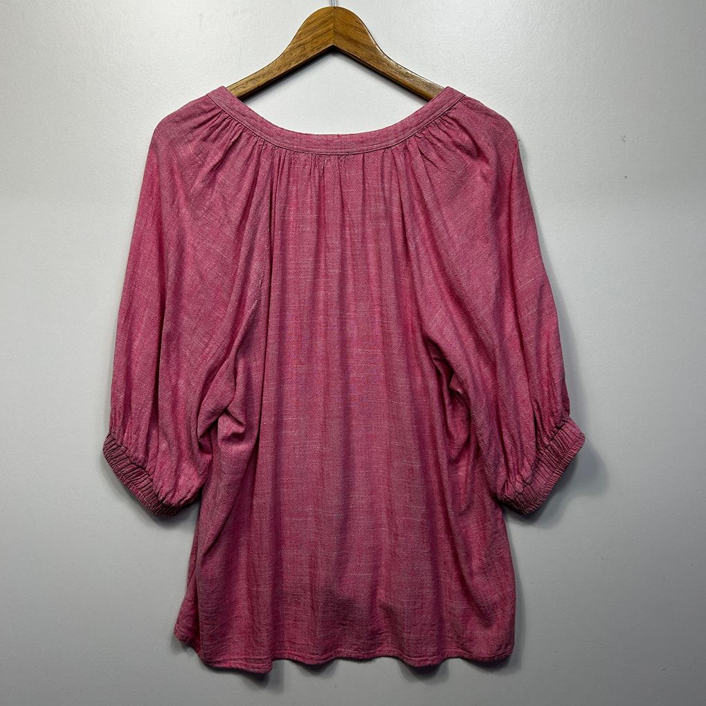 Suzanne Grae Pink Linen Top - Size 14
