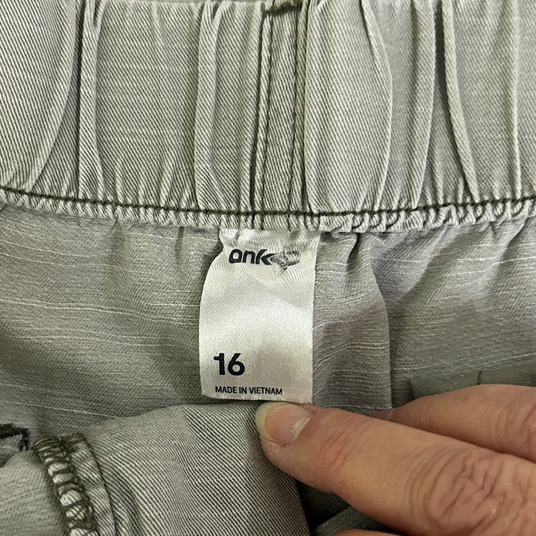 Anko Sage Cotton Pants - Size 16