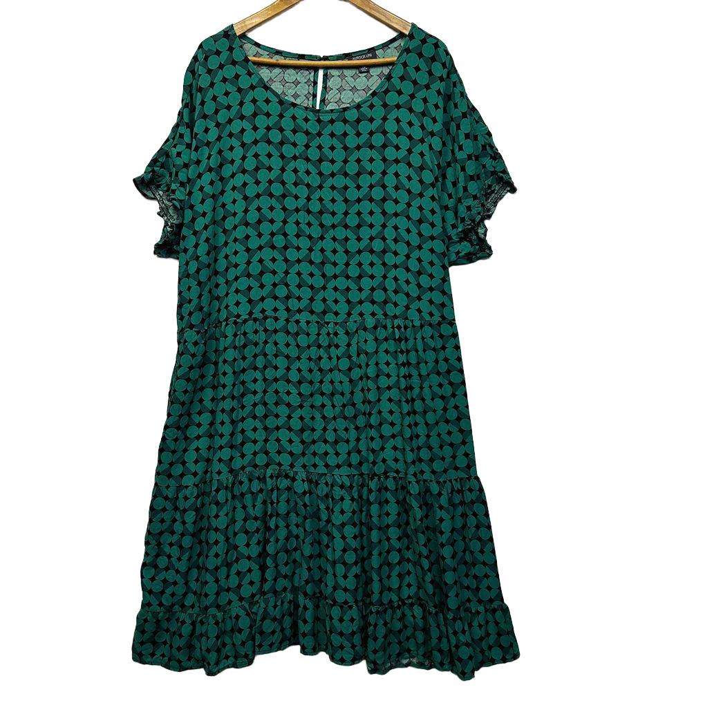 Autograph Green Spot Dress - Size 18