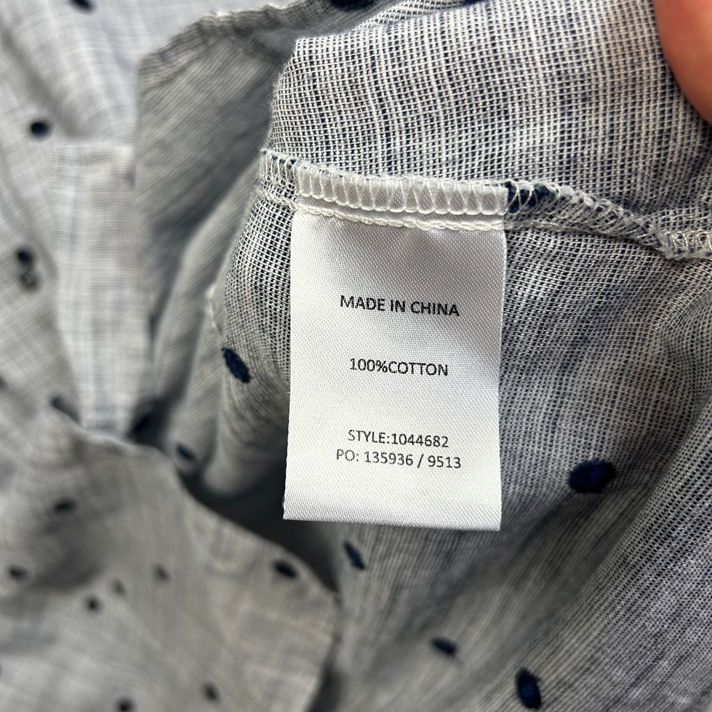 W.Lane Grey Polka Dot Plus Size Cotton Shirt - Size 20