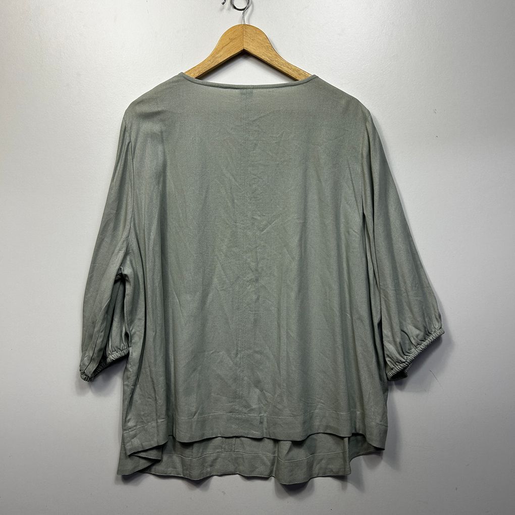 Anko Sage Green Plus Size Linen Top - Size 24