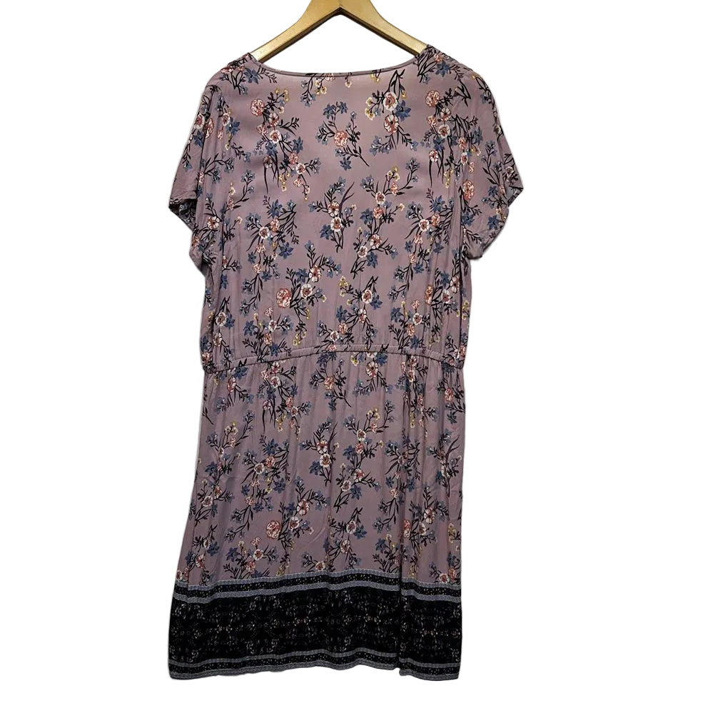Rivers Mauve Floral Dress - Size 18
