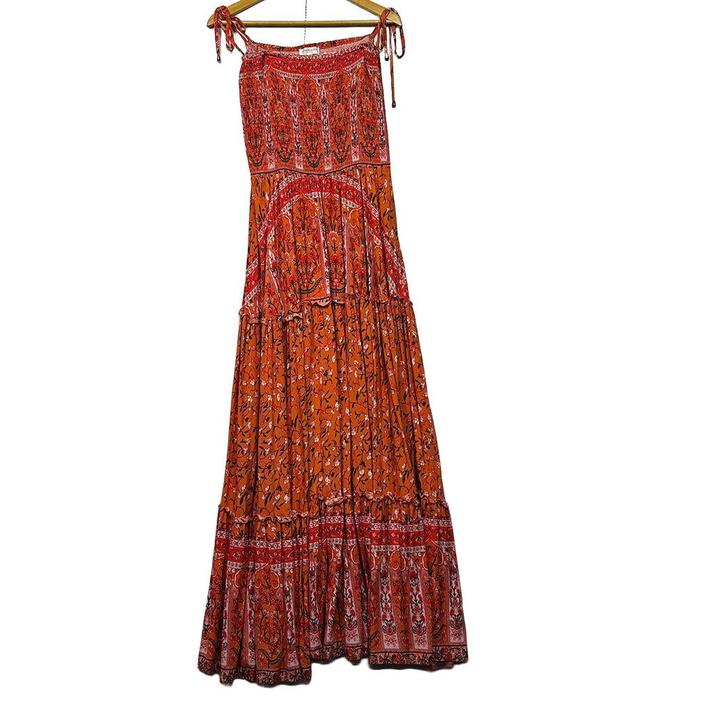 New U Collection Orange Boho Maxi Dress - Size 16
