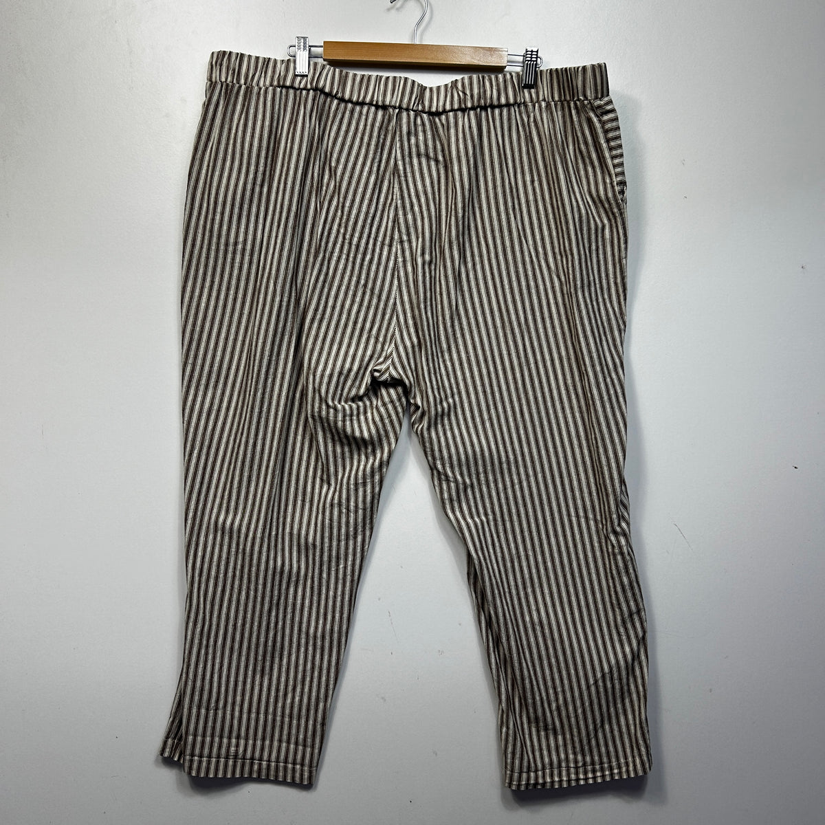 Brown Striped Plus Size Pants - Size 5XL