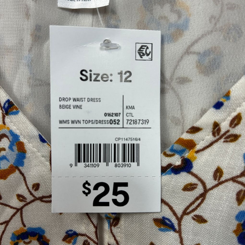Anko Beige Floral Dress - Size 12