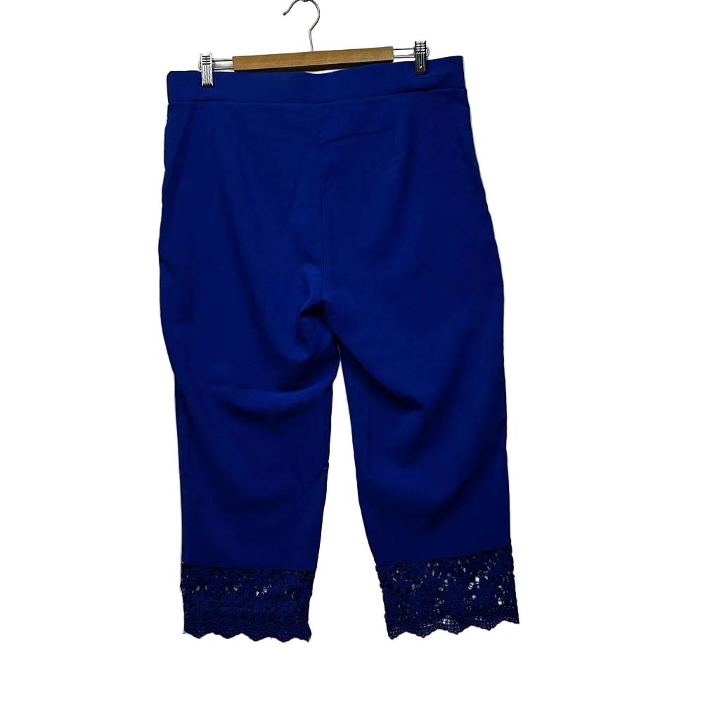 Millers Blue Cropped Lace Trim Pants - Size 16