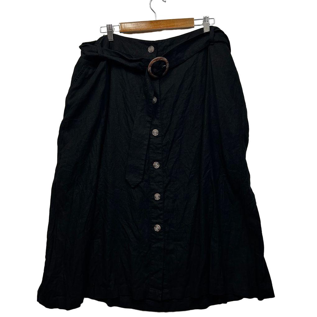 Anko Linen Blend Black Skirt - Size 26