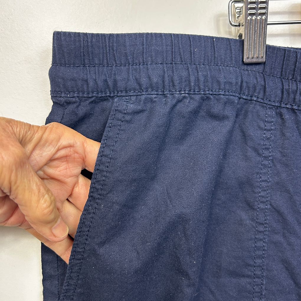 Suzanne Grae Basics Navy Plus Size Cotton Shorts - Size 22