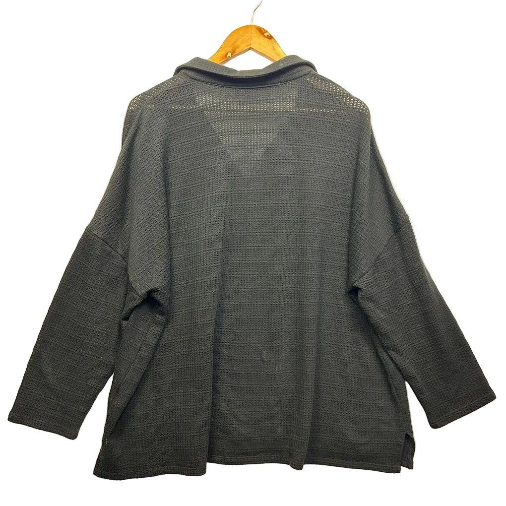 Target Black Cotton Ribbed Top - Size 20