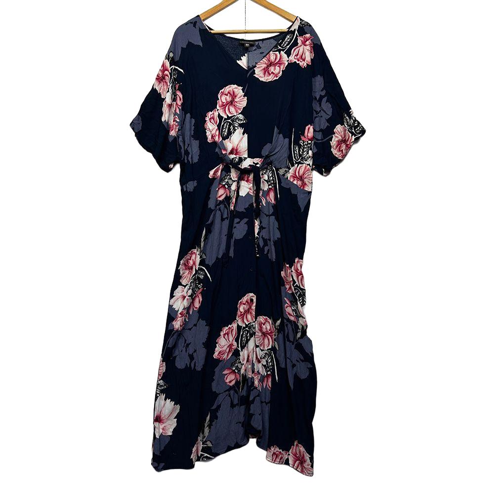 Autograph Navy Floral Dress - Size 20