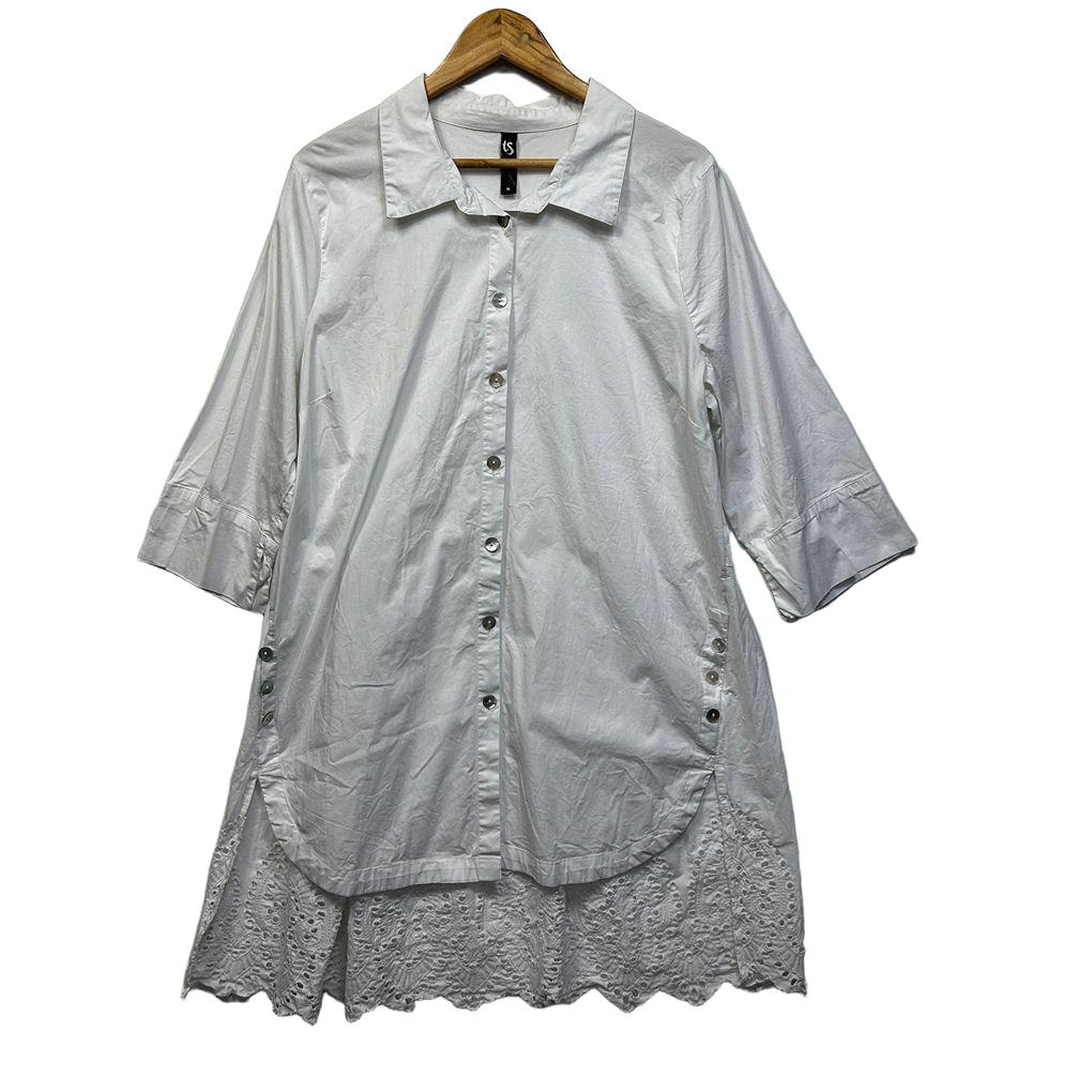 Taking Shape Cotton Shirt Dress - Size 16
