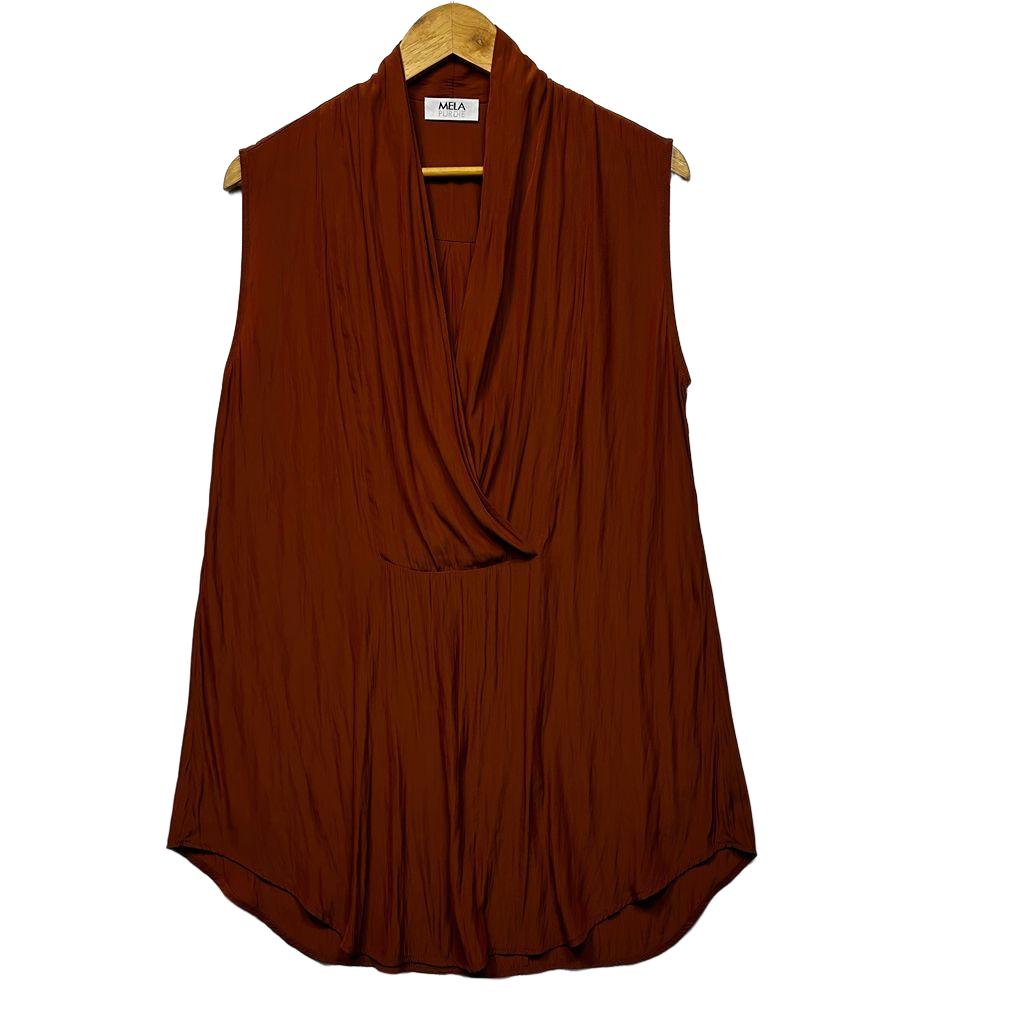 Mela Purdie Rust Sleeveless Top - Size 14/16