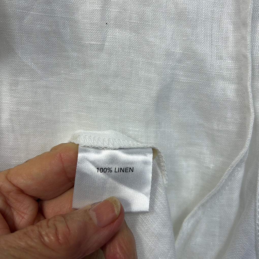 Autograph White Linen Sleeveless Shirt - Size 26