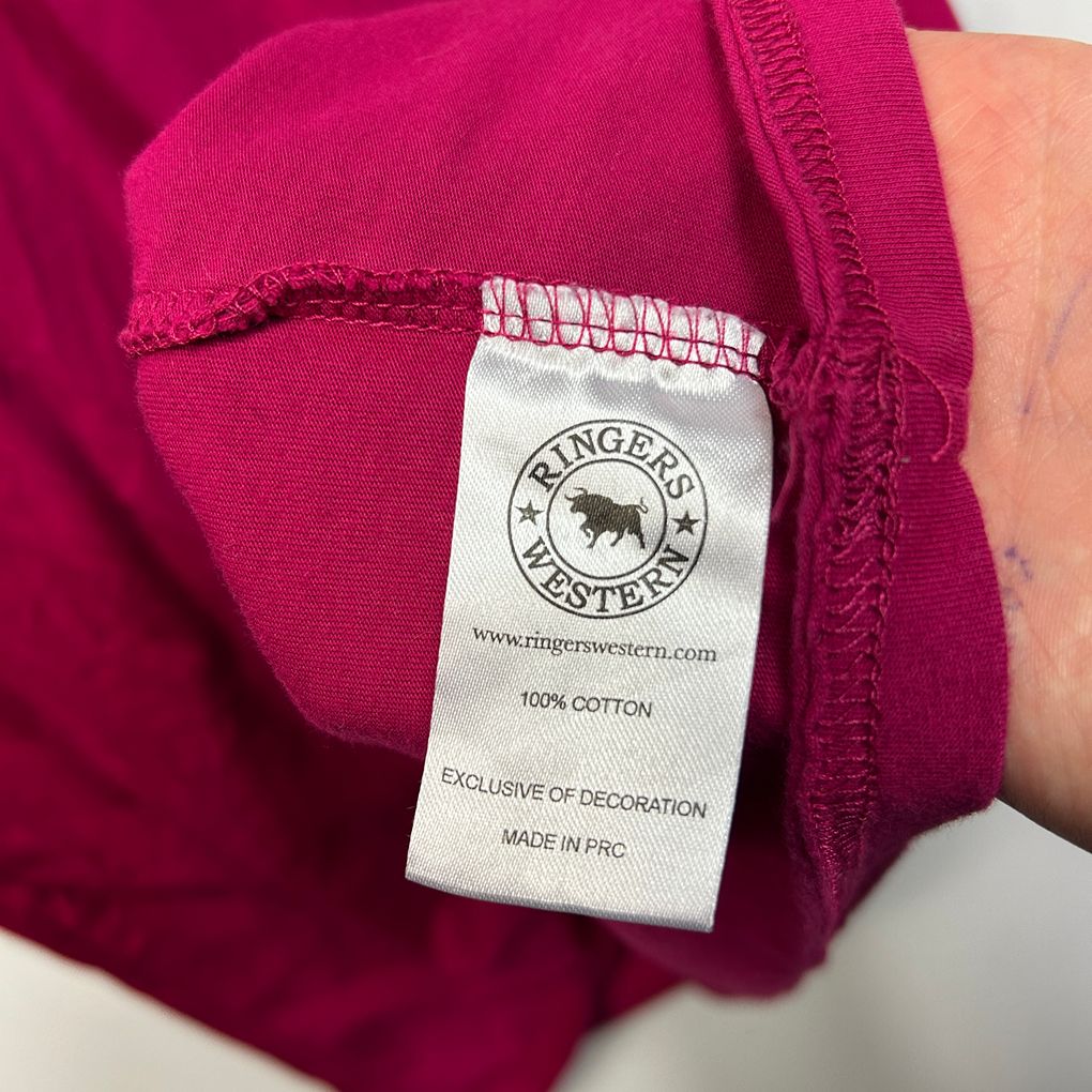 Ringers Western Pink Cotton T-Shirt - Size 16
