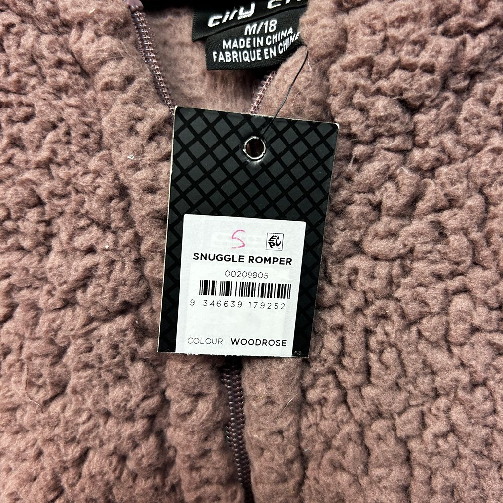 City Chic Mauve Sherpa Snuggle Romper - Size 18/M