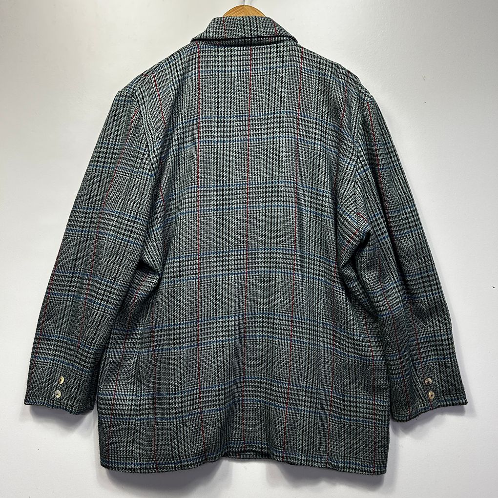 Vintage Geiger Grey Check Wool Blend Blazer Jacket - Size 22
