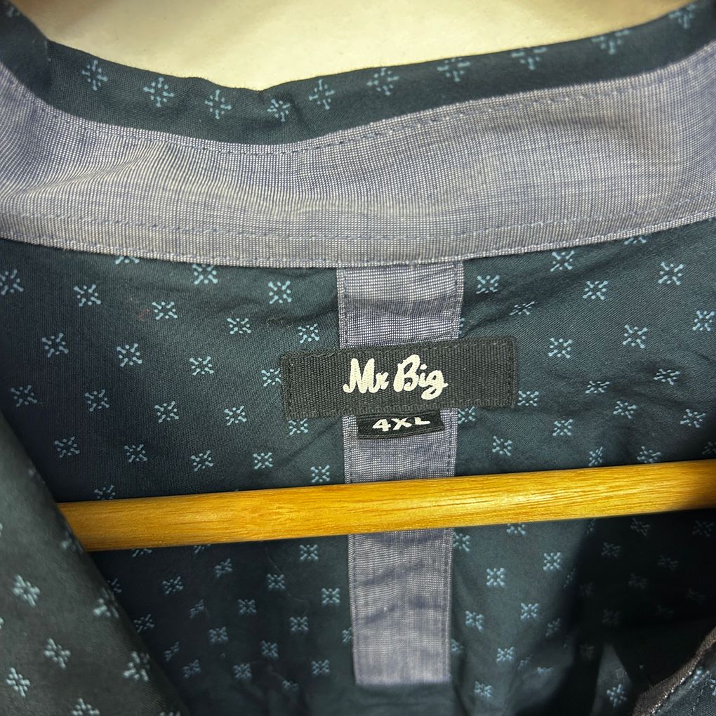 Mr Big Navy Cotton Mens Shirt - Size 4XL