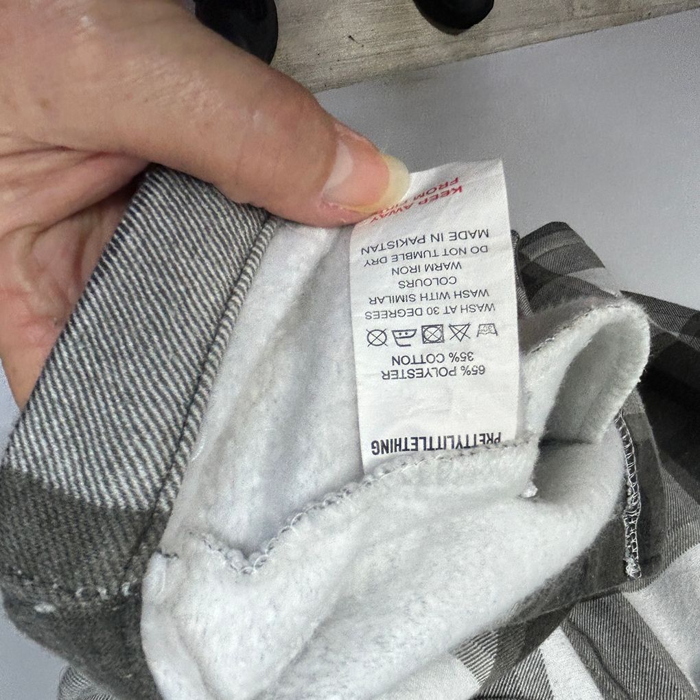 Prettylittlething Black White Check Cotton Shacket - Size 20
