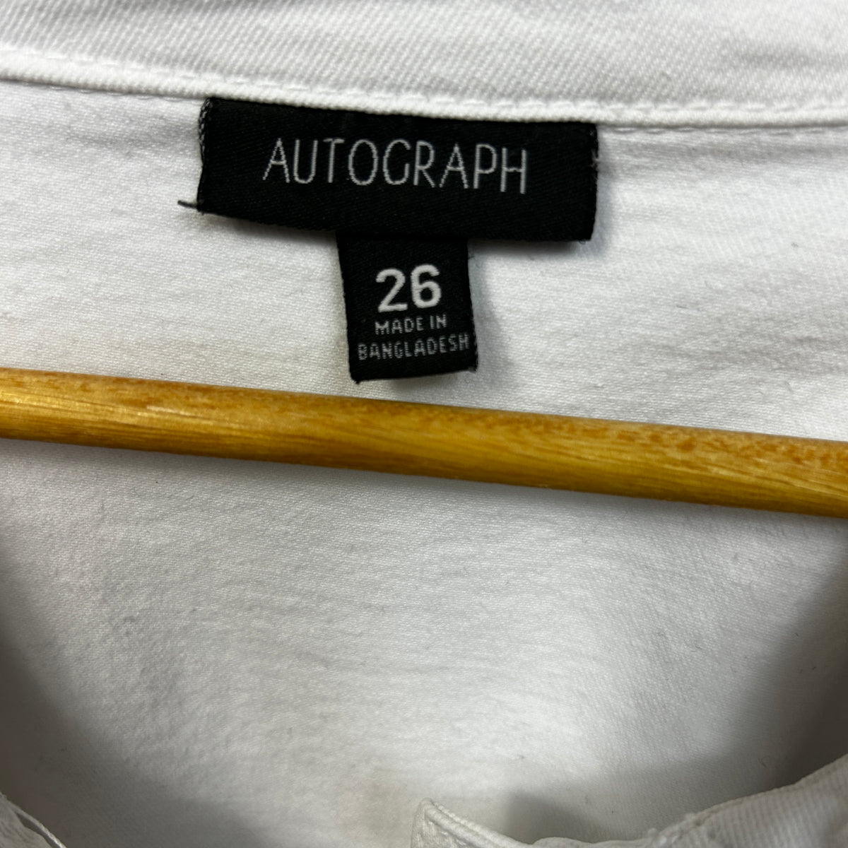 Autograph White Plus Size Cotton Denim Cropped Jacket - Size 26