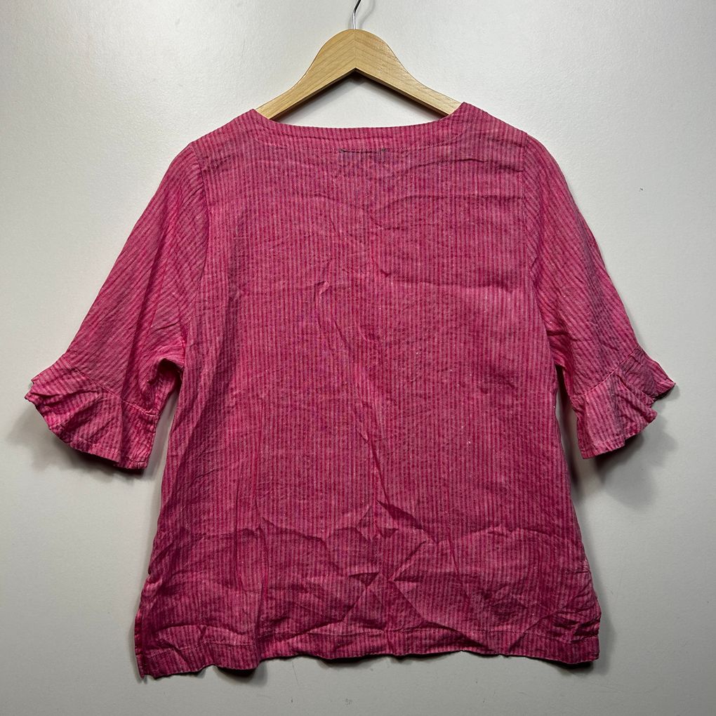 Regatta Pink Striped Linen Top - Size 14