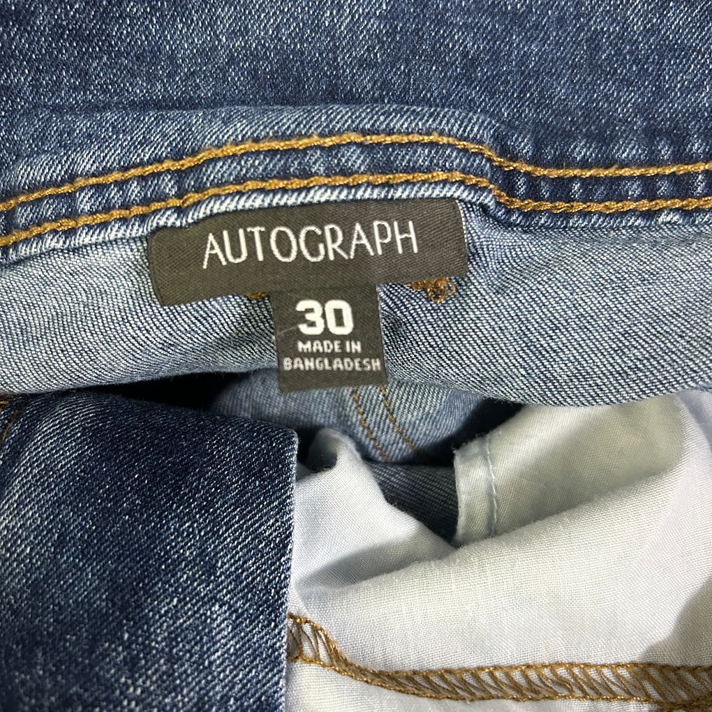 Autograph Blue Plus Size Denim Shorts - Size 30
