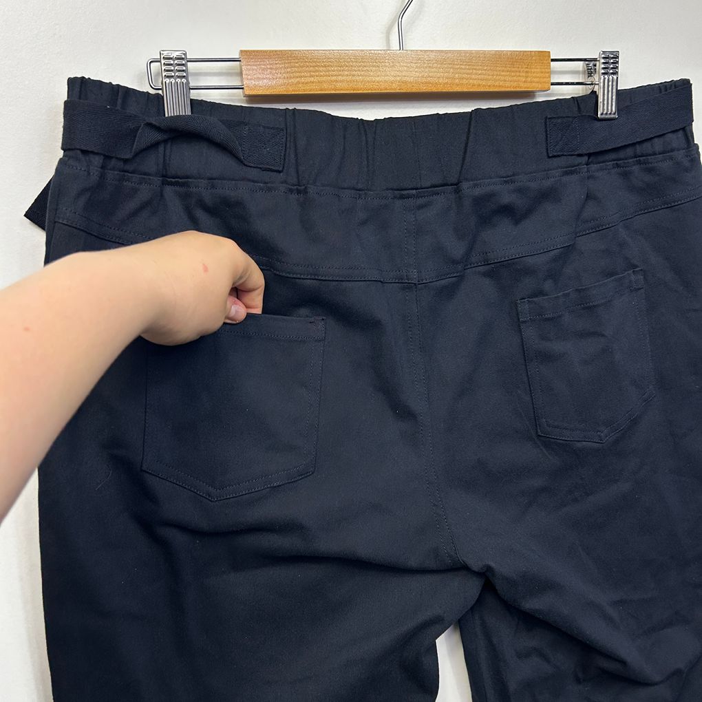 W.Lane Navy Plus Size Cotton Pants - Size 18