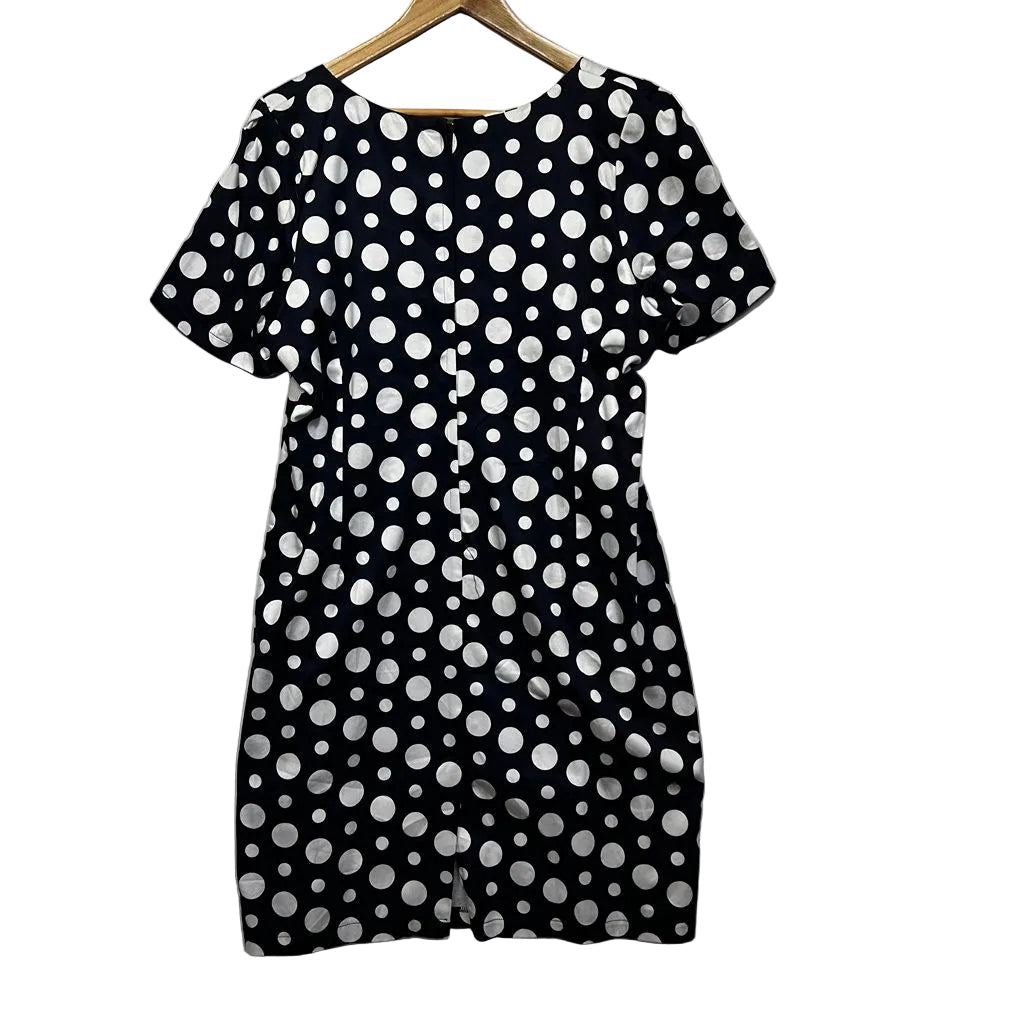 Bird Keepers Navy White Polka Dot Cotton Dress - Size 18